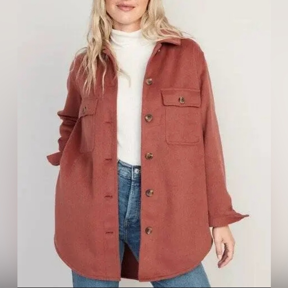 Old Navy Rust Soft Brushed Utility Shacket XS - New With Tags